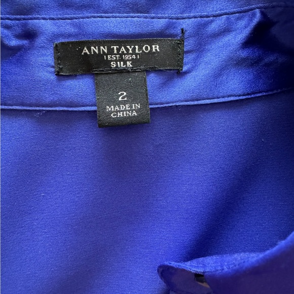 Bright Silk Blue Collared Blouse - Picture 3 of 7